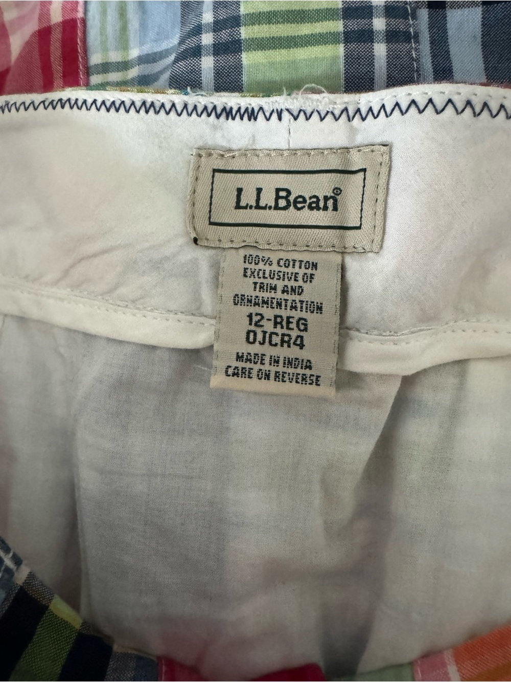 LL Bean madras skirt size 12 - Picture 3 of 3
